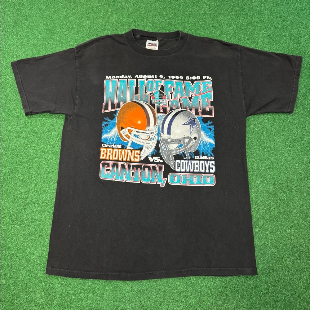 90s 1999 Cleveland Browns vs. Dallas Cowboys T-shirt football hall of fame game